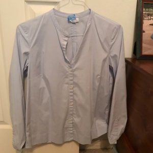 Collarless cotton shirt